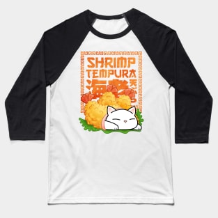 Chubby Cat Shrimp Tempura Baseball T-Shirt